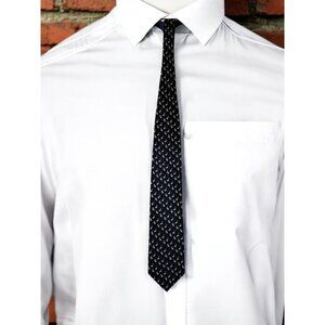 St. Loren Made In Italy 100% Silk Navy Blue with White Pelicans Tie